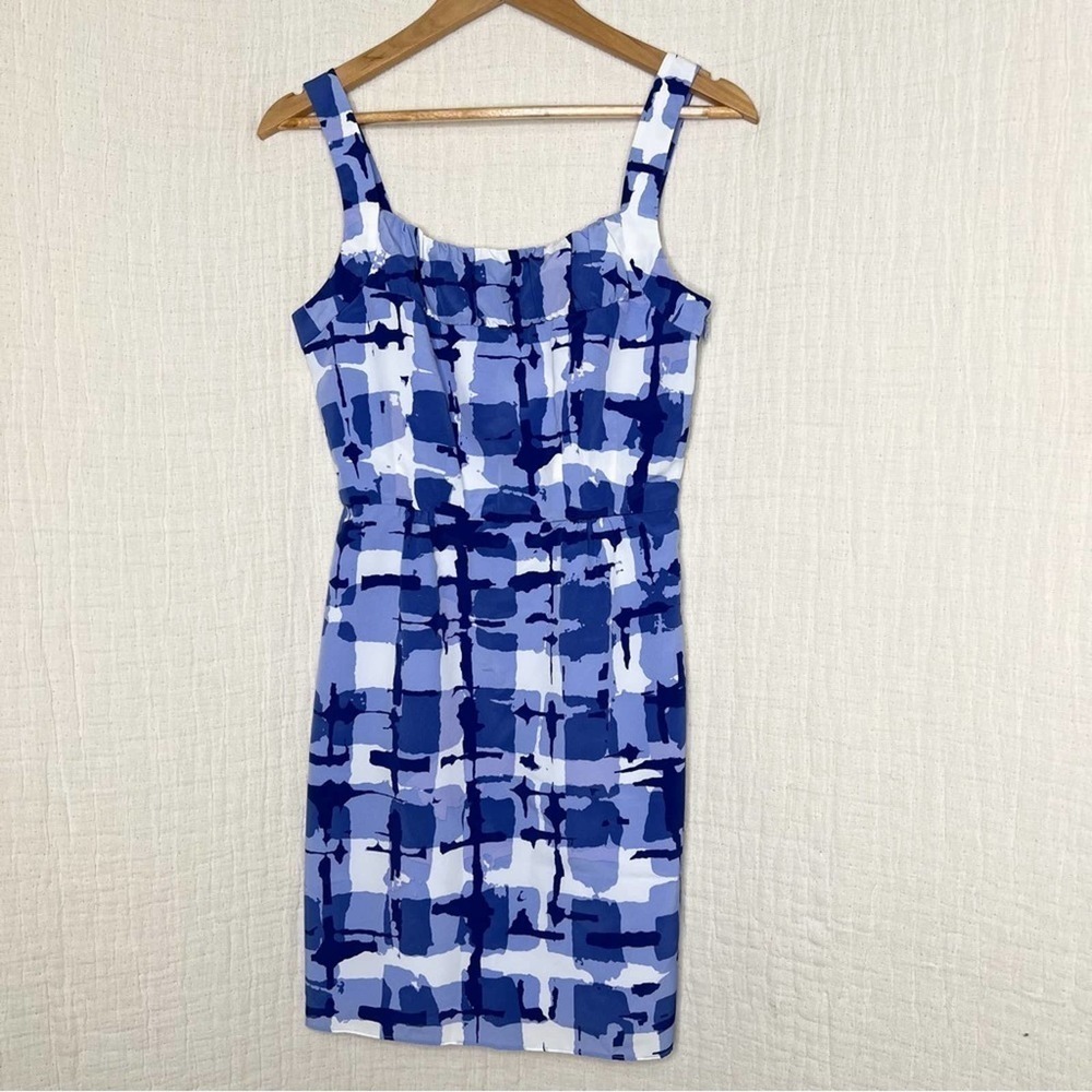 Banana Republic Blue Abstract Patterned Spaghetti Strap Mini-Dress Size 2